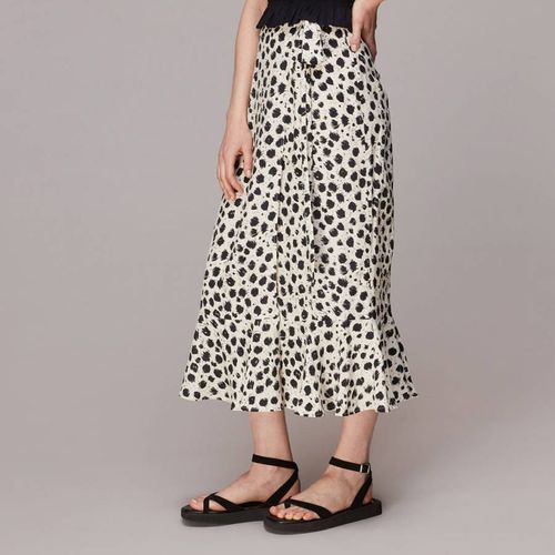 White Animal Print Wrap Skirt - WHISTLES - Modalova