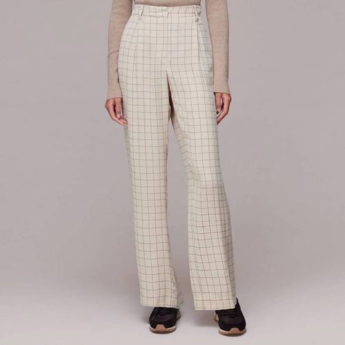 Cream Niamo Grid Print Trousers - WHISTLES - Modalova