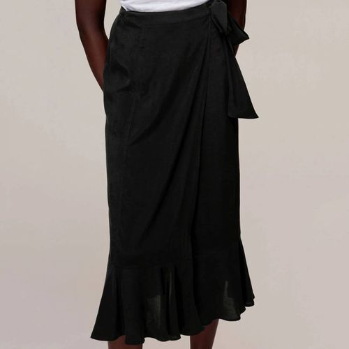 Black Charlie Wrap Midi Skirt - WHISTLES - Modalova