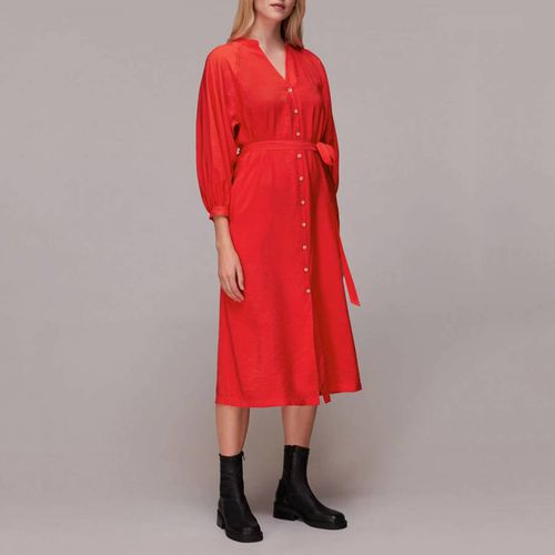 Red Lizzie Belted Midi Dress - WHISTLES - Modalova