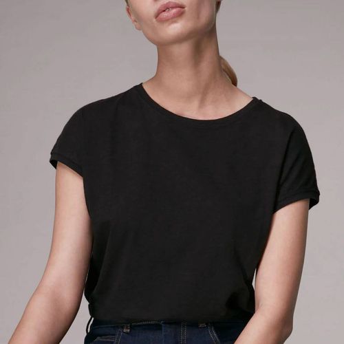 Minimal Cap Sleeve Cotton T-Shirt - WHISTLES - Modalova