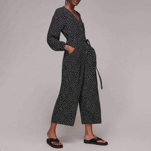 Black Lottie Spot Print Jumpsuit - WHISTLES - Modalova