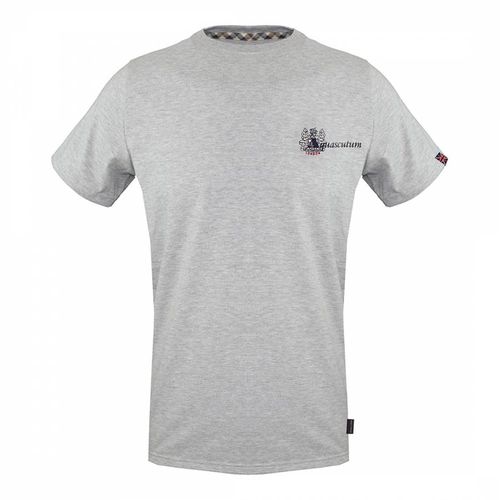 Grey Small Branded Cotton T-Shirt - Aquascutum - Modalova