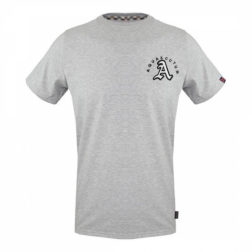 Grey Rounded Crest Cotton T-Shirt - Aquascutum - Modalova