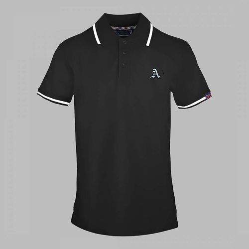 Black A Crest Cotton Polo Top - Aquascutum - Modalova