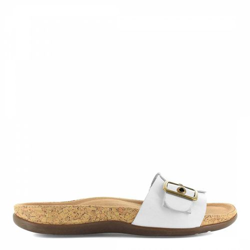 White Paros Buckle Flat Sandal - Strive Footwear - Modalova