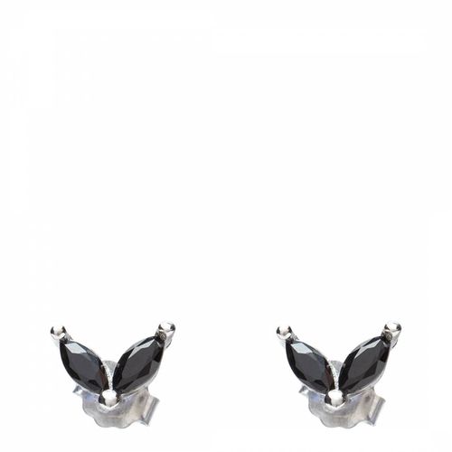 Black & Silver Butterfly Earrings - Ma Petite Amie - Modalova