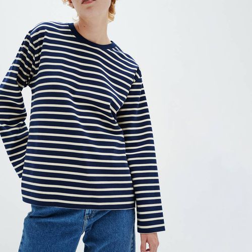 Navy/Cream Stripe Long Sleeve Top - Inwear - Modalova