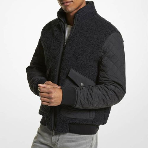 Black Sherpa Mix Full Zip Jacket - Michael Kors - Modalova