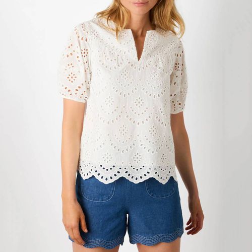 Ecru Roxanne Cotton Broderie Blouse - Wyse - Modalova