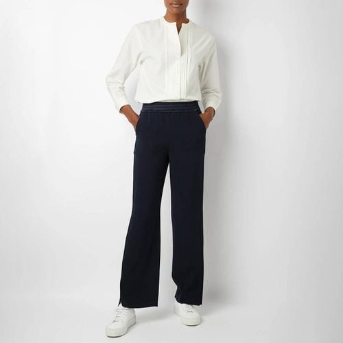 Navy Paris Satin Wide Leg Trousers - Wyse - Modalova