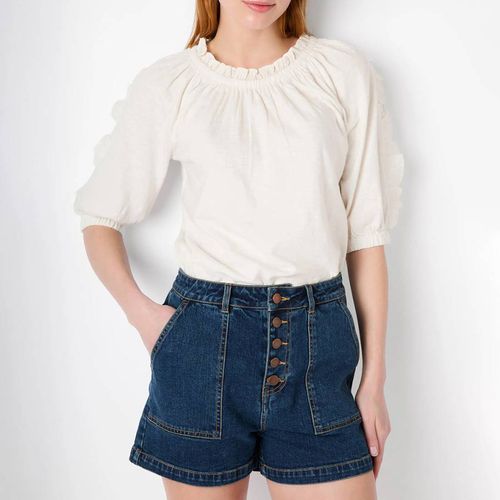 Mid Wash Beatrice Button Front Shorts - Wyse - Modalova