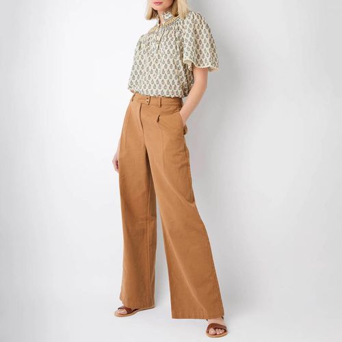 Callie Cotton Twill Wide Leg Trousers - Wyse - Modalova