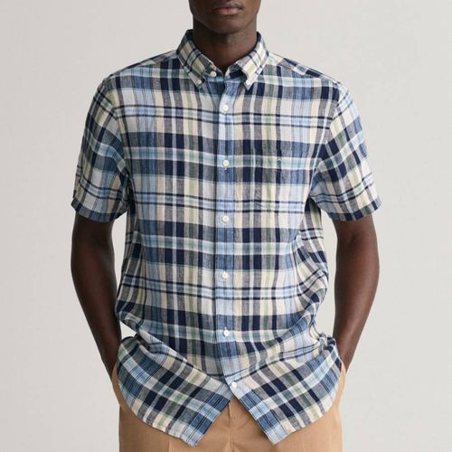 Blue Check Regular Linen Madras Shirt - Gant - Modalova