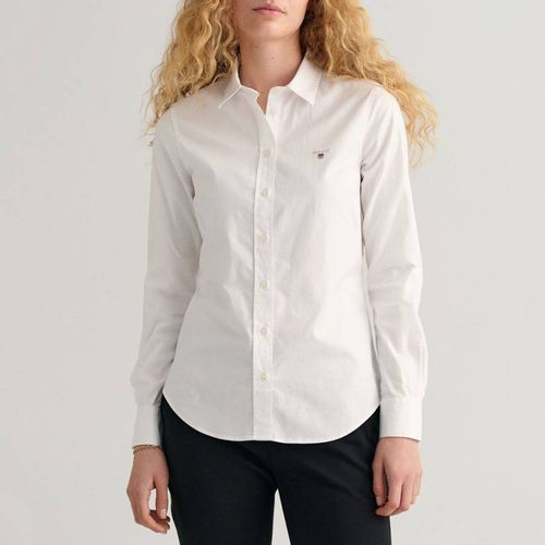 White Stretch Cotton Oxford Shirt - Gant - Modalova