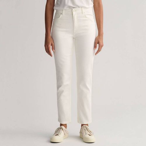 White Cropped Slim Stretch Jeans - Gant - Modalova