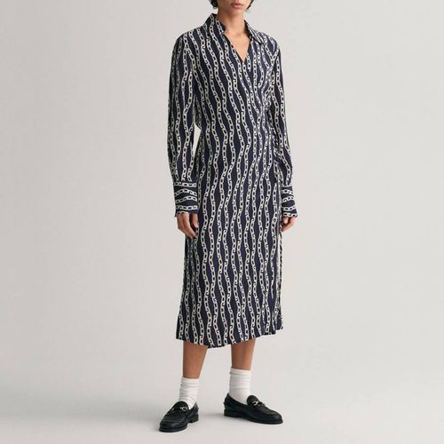 Black Chain Print Wrap Dress - Gant - Modalova