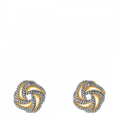 K & Silver Two Tone Knot Stud Earrings - Chloe Collection by Liv Oliver - Modalova