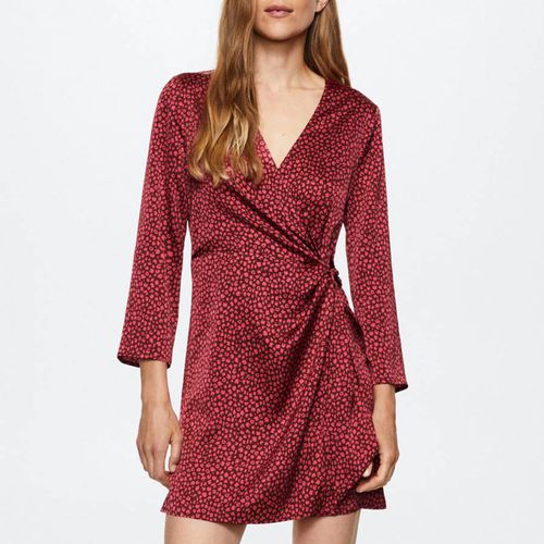 Red Animal Print Dress - Mango - Modalova