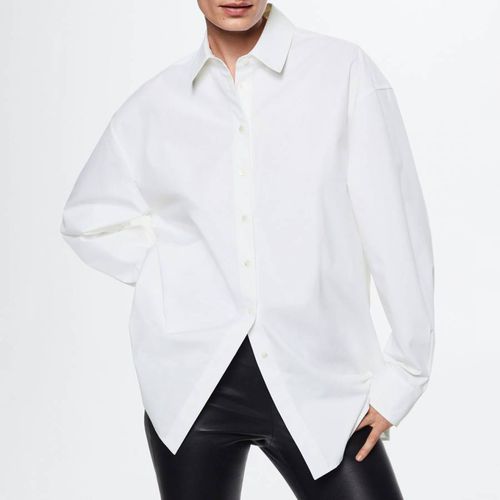 Ecru Oversized Cotton Shirt - Mango - Modalova