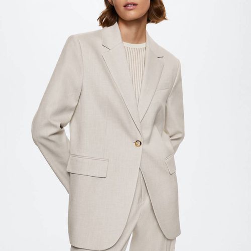 Grey Patterned Suit Blazer - Mango - Modalova