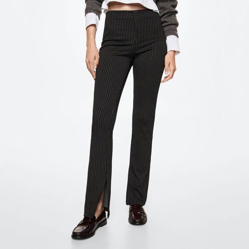 Black Slit Hem Trousers - Mango - Modalova