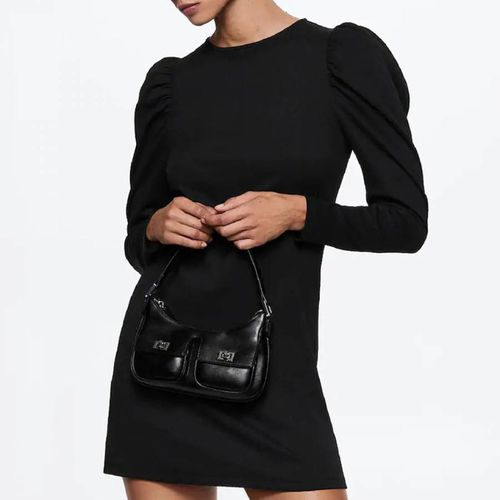 Black Puffed Sleeves Textured Dress - Mango - Modalova