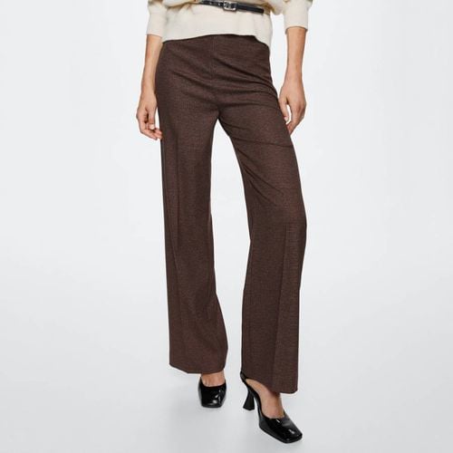 Houndstooth Print Straight Trousers - Mango - Modalova