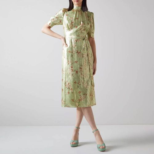 Green/Multi Finch Silk Midi Dress - L K Bennett - Modalova