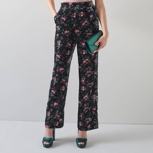 Green/Pink Boyd Velvet Straight Trousers - L K Bennett - Modalova