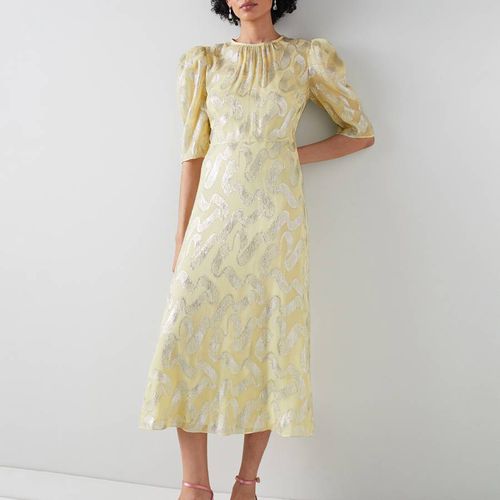 Yellow/Silver Glinda Pattern Silk Dress - L K Bennett - Modalova