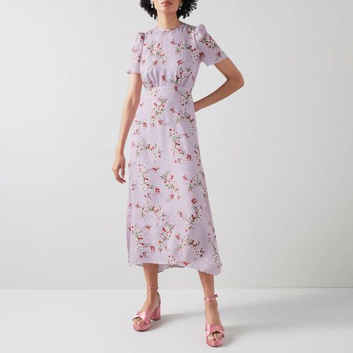 Purple Boyd Floral Silk Midi Dress - L K Bennett - Modalova