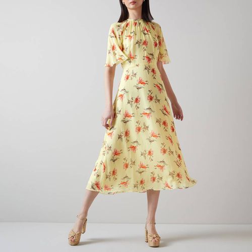 Yellow Elowen Floral Midi Dress - L K Bennett - Modalova