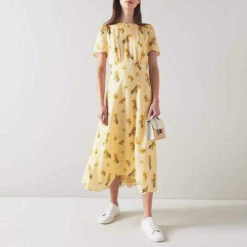 Yellow Boyd Printed Silk Midi Dress - L K Bennett - Modalova
