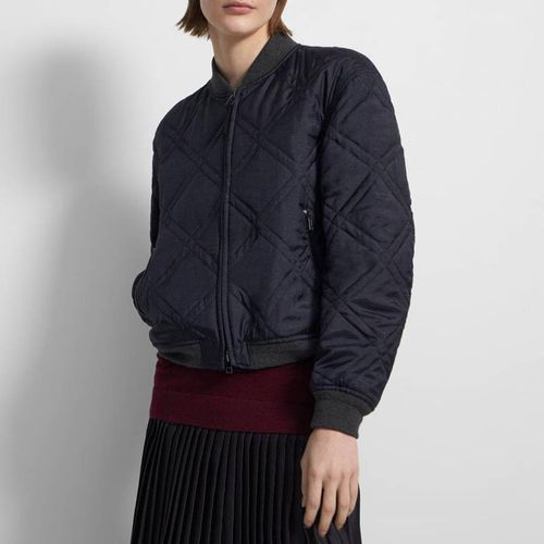 Navy Quilted Jacket - Theory - Modalova