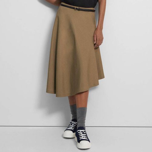 Brown Wool Blend Midi Skirt - Theory - Modalova