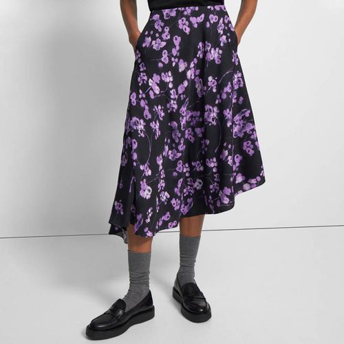 Purple/Black Floral Skirt - Theory - Modalova