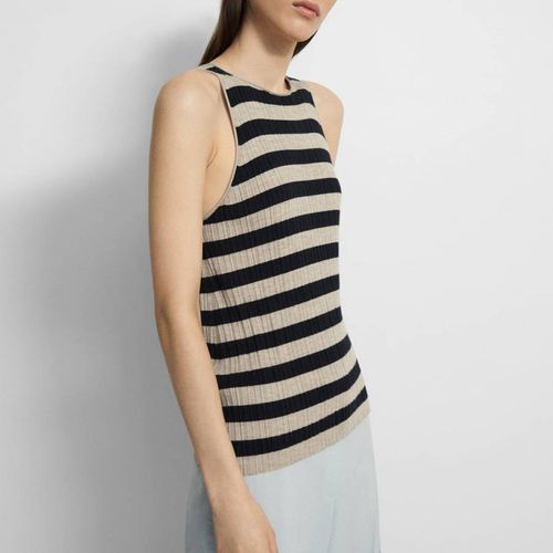 Black Striped Wool Blend Top - Theory - Modalova