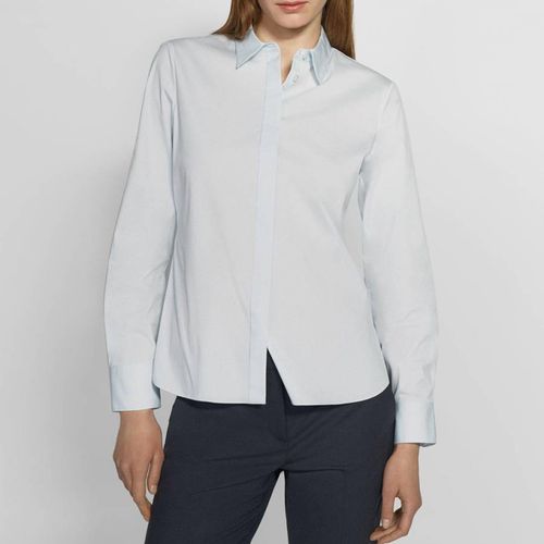 Blue Classic Fitted Cotton Blend Shirt - Theory - Modalova