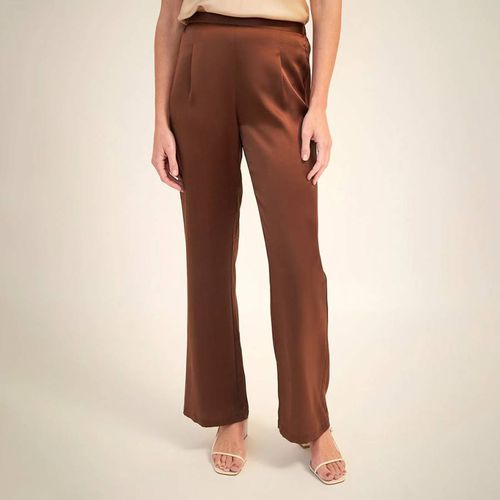 Brown Maya Silk Trousers - Ginia - Modalova