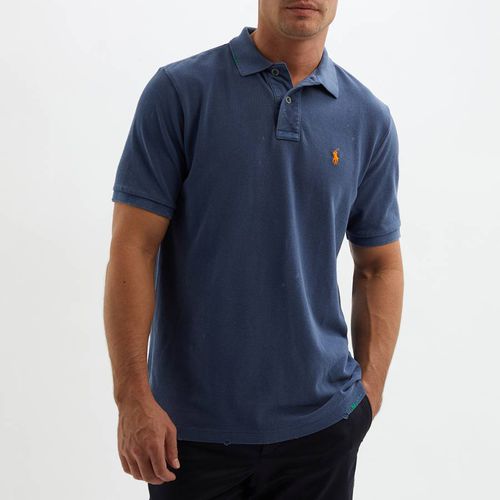 Dark Blue Distressed Classic Cotton Polo Shirt - Polo Ralph Lauren - Modalova