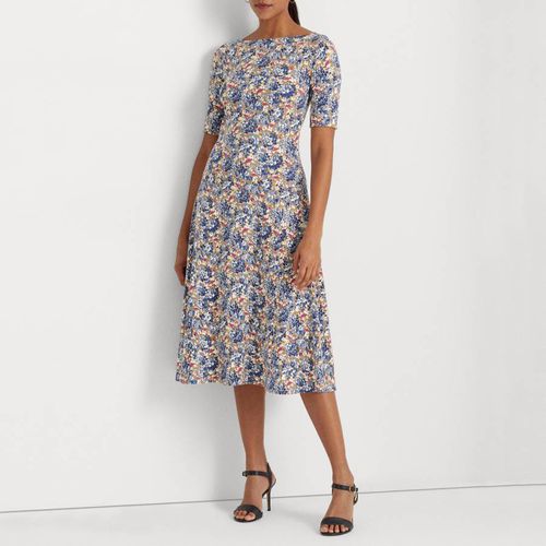 Multi Floral Cotton Blend Dress - Lauren Ralph Lauren - Modalova