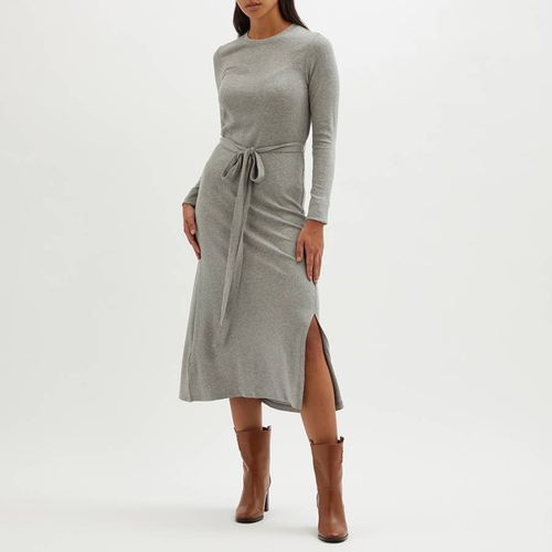 Grey Cotton Blend Ribbed Midi Dress - Polo Ralph Lauren - Modalova