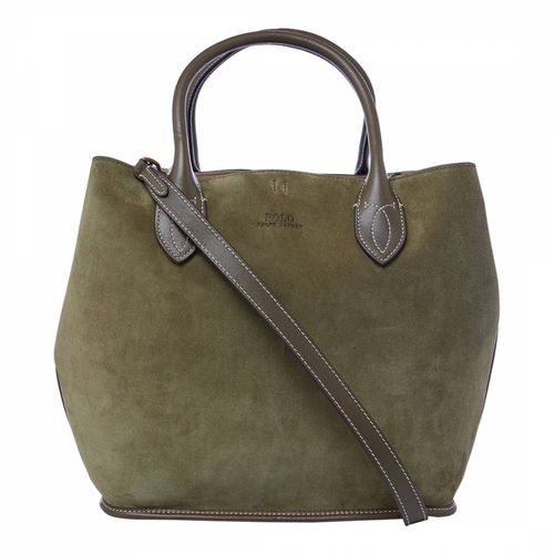 Green Suede Leather Handbag - Polo Ralph Lauren - Modalova