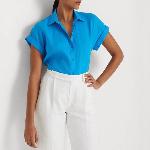 Blue Linen Button Through Shirt - Lauren Ralph Lauren - Modalova