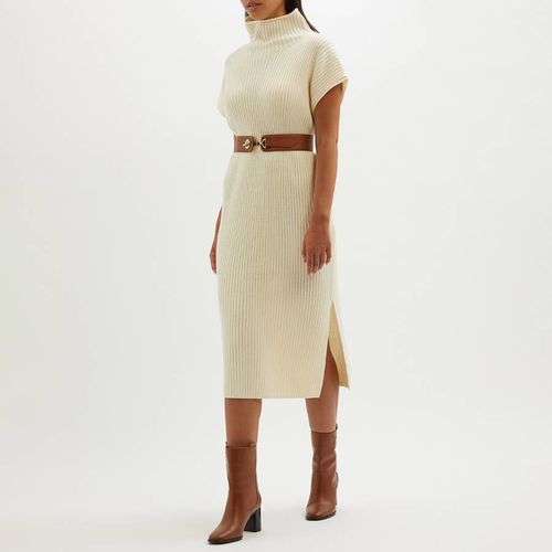 Cream Wool Ribbed Dress - Polo Ralph Lauren - Modalova