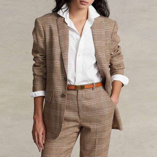 Beige Check Wool Blend Blazer - Polo Ralph Lauren - Modalova