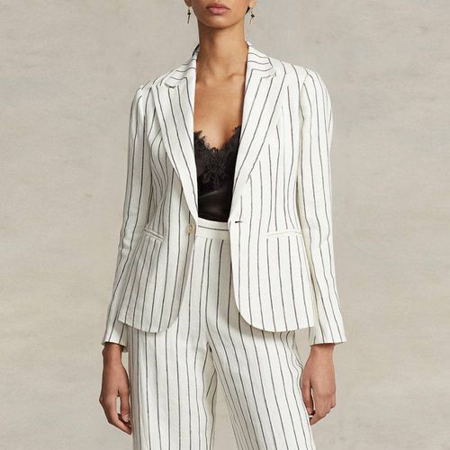 White Stripe Linen Blazer - Polo Ralph Lauren - Modalova