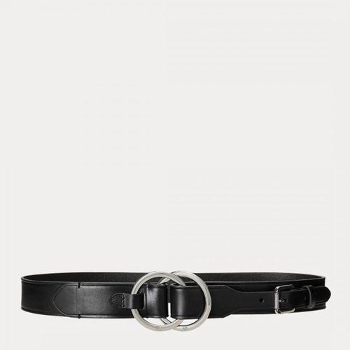 Black Leather Double Buckled Belt - Lauren Ralph Lauren - Modalova