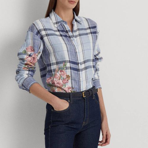 Blue/Pink Floral Checked Shirt - Lauren Ralph Lauren - Modalova